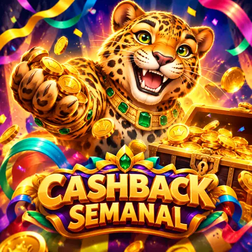 Painel com os percentuais de cashback semanal conforme o nível do jogador