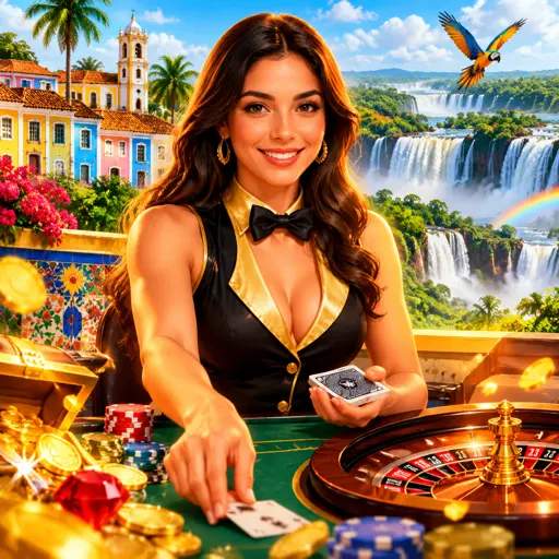 Dealer girando a roleta em transmissão ao vivo em português